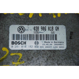 ECU MOTOR BOSCH EDC15V-5.45 0281010182 SKODA OCTAVIA I (1U) 1.9 TDI 81KW 110CV 038906018GN - CON INMOVILIZADOR ANULADO