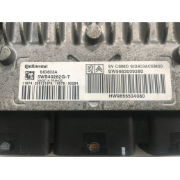 ECU MOTOR CONTINENTAL SID803A 5WS40262G-T PSA HW 9655534080 SW 9663009280