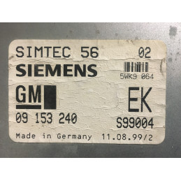 ECU MOTOR SIEMENS SIMTEC 56 5WK9064 OPEL 09153240