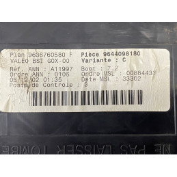 BSI G0X-00 VALEO A11997 PEUGEOT 307 I 9636760580F 9644098180 VARIANTE C