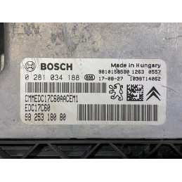 ECU BOSCH EDC17C60-3.10 0281034188 OPEL GRANDLAND 1.6 CDTI 88KW 120HP 9825318080 - WITH DISABLED IMMOBILIZER (IMMO OFF)