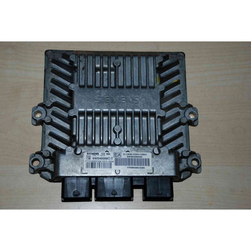 ECU MOTOR SIEMENS SID 804 5WS40068C-T PSA HW 9648624280 SW 9652888580 -  CON INMOVILIZADOR ANULADO (INMO / IMMO OFF)