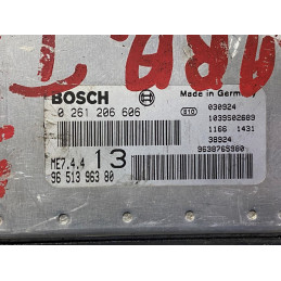 ECU MOTOR BOSCH ME7.4.4 0261206606 PSA 9651396380 - CON INMOVILIZADOR ANULADO (INMO / IMMO OFF)