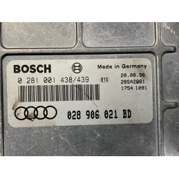 ECU MOTOR BOSCH EDCMSA15.5-5.2 0281001438/439 AUDI A4 I (8D) 1.9 TDI 66KW 90CV 028906021BD - CON INMOVILIZADOR ANULADO