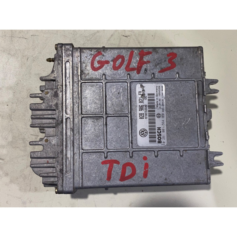 ECU MOTOR BOSCH EDCMSA15.5-7.20 0281001564 VOLKSWAGEN GOLF III (1H) 1.9 TDI 66KW 90CV 028906021FR - CON INMOVILIZADOR ANULADO