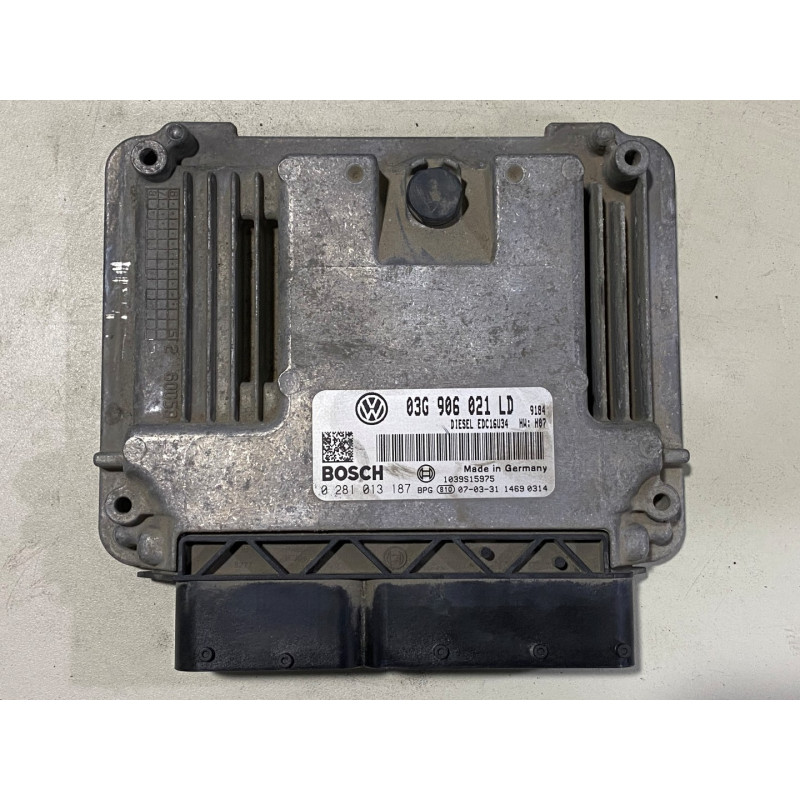 ECU BOSCH EDC16U34-3.41 0281013187 SKODA OCTAVIA 2.0 TDI 140CV 03G906021LD / SW 9184 - 1037381024 - CON INMOVILIZADOR ANULADO