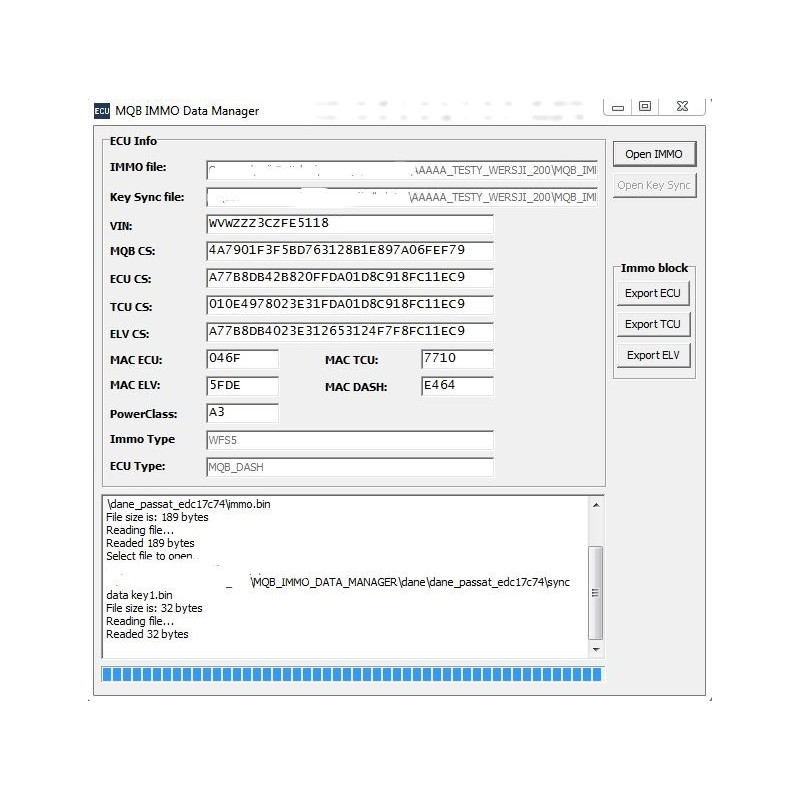 MQB MODULE FOR VAG IMMO WFS4 / WFS5 CALCULATOR