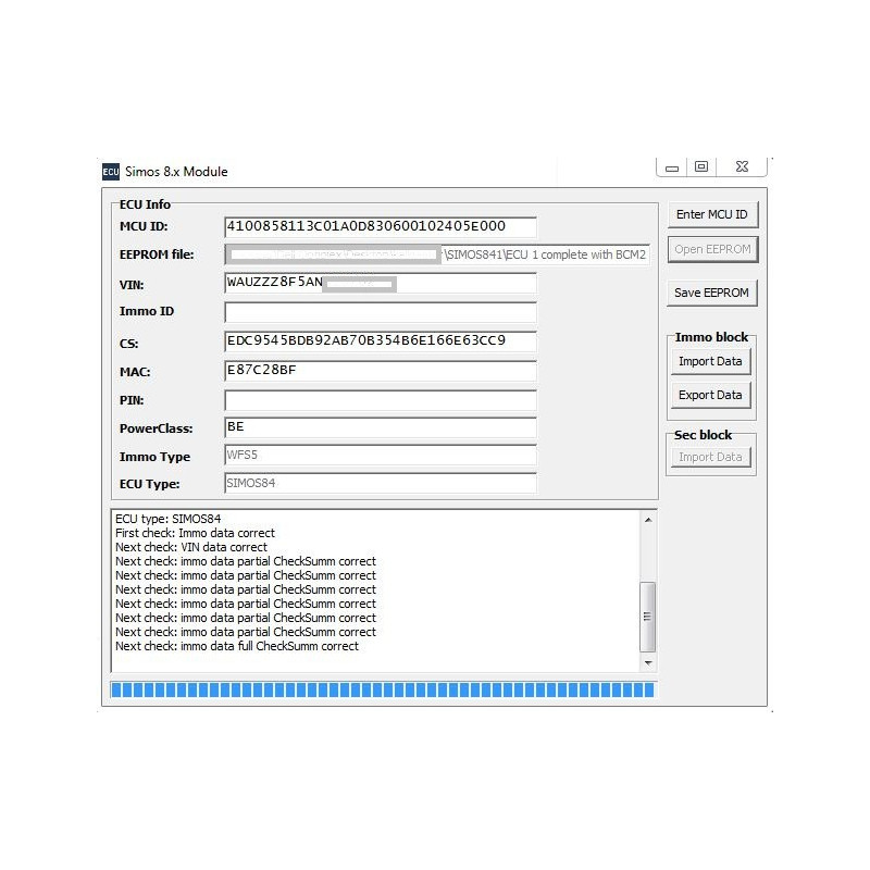 SIMOS8.xx MODULE FOR VAG IMMO WFS4 / WFS5 CALCULATOR