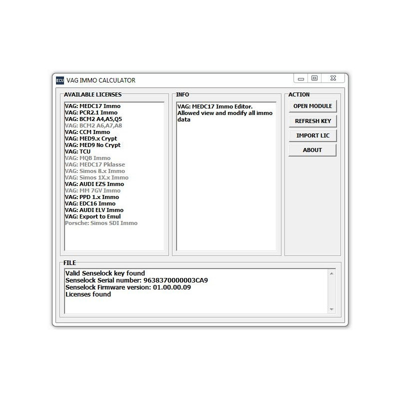 CALCULADORA BASICA VAG IMMO WFS4 / WFS5 - INCLUYE DONGLE USB