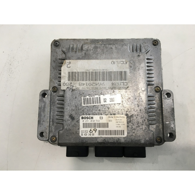 ECU BOSCH EDC15C2-11.1 0281010592 PEUGEOT 306 I (N5) 2.0 HDI 66KW 90CV RHY 9642014880 - CON INMOVILIZADOR ANULADO (IMMO OFF)