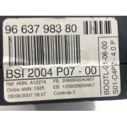 VALEO BSI 2004 P07-00 PEUGEOT 207 (A7) 9663798380 / SW 9665459380 - 0F04 - VIRGIN