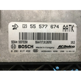 ECU MOTOR BOSCH EDC17C18-3.15 0281017452 OPEL 55577674 AATK