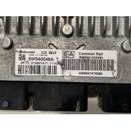 ECU MOTOR SIEMENS SID 801A 5WS40048A-T PSA HW9647476380 SW9651039980