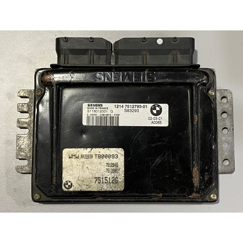 ECU SIEMENS EMS2 S118012001G MINI I (R50 / R53) 1.6i 66KW 90HP 12147512799-01 - WITH DISABLED IMMOBILIZER (IMMO OFF) ECU SIEMENS EMS2 S118012001G MINI I (R50 / R53) 1.6i 66KW 90HP 12147512799-01 - WITH DISABLED IMMOBILIZER (IMMO OFF)