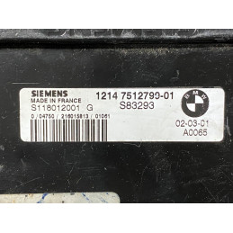 ECU SIEMENS EMS2 S118012001G MINI I (R50 / R53) 1.6i 66KW 90HP 12147512799-01 - WITH DISABLED IMMOBILIZER (IMMO OFF)