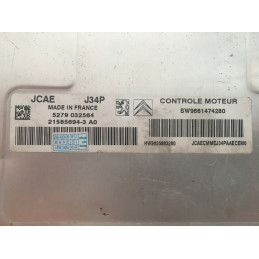 ECU MOTOR JOHNSON CONTROLS J34P 21585694-3 A0 PSA HW 9655883280 SW 9661474280