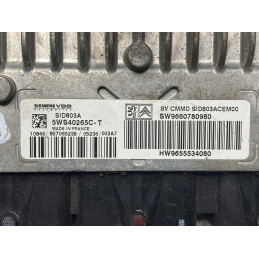 ECU MOTOR CONTINENTAL SID803A 5WS40265C-T PSA HW 9655534080 SW 9660780980