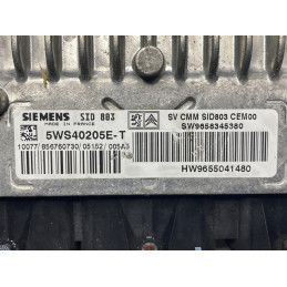 ECU MOTOR SIEMENS SID803 5WS40205E-T HW 9655041480 SW 9658345380