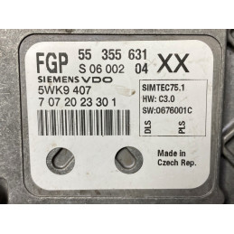 ECU MOTOR SIEMENS VDO SIMTEC 75.1 5WK9407 OPEL 55355631