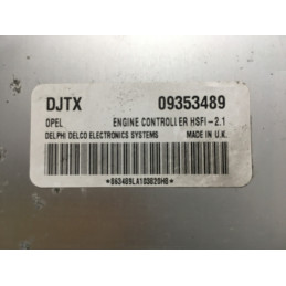 ECU MOTOR DELPHI DELCO HSFI-2.1 OPEL 09353489 DJTX