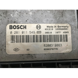 ECU MOTOR BOSCH EDC16C3-10.22 0281011549 RENAULT 8200310863 8200370779