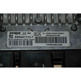 ECU MOTOR SIEMENS SID 804 5WS40111C-T PSA HW 9648624280 SW 9653447380 - CON INMOVILIZADOR ANULADO (INMO / IMMO OFF)