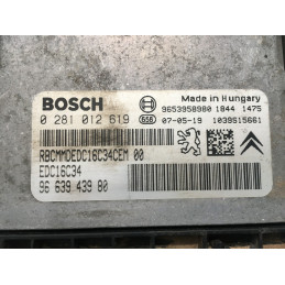 ECU MOTOR BOSCH EDC16C34-4.11 0281012619 PSA 9663943980