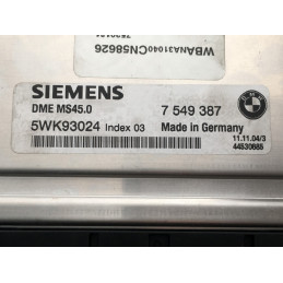 ECU MOTOR SIEMENS MS45.0 5WK93024 BMW 7549387