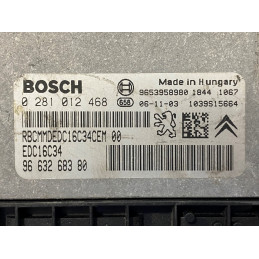 ECU MOTOR BOSCH EDC16C34-2.10 0281012468 PSA 9663268380