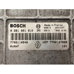 ECU BOSCH EDCMSA15.5-5.4 0281001810 RENAULT MEGANE I 1.9 DTI 74KW 100CV 7700110646 HOM7700107088 - CON INMOVILIZADOR ANULADO