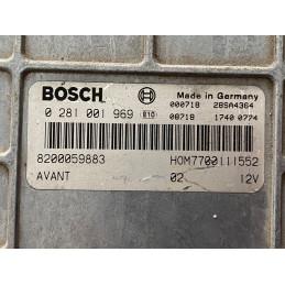 ECU BOSCH EDCMSA15.5-5.42 0281001969 RENAULT MEGANE I 1.9 DTI 74KW 100CV 8200059883 HOM7700111552 - CON INMOVILIZADOR ANULADO