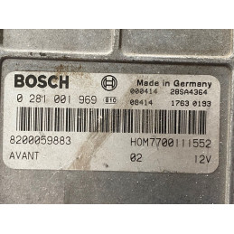 ECU BOSCH EDCMSA15.5-5.42 0281001969 RENAULT MEGANE I 1.9 DTI 74KW 100CV 8200059883 HOM7700111552 - CON INMOVILIZADOR ANULADO