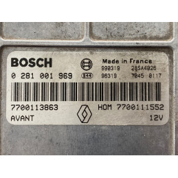 ECU MOTOR BOSCH EDCMSA15.5-5.42 0281001969 RENAULT MEGANE I 1.9 DTI 74KW 100CV 7700111552 7700113863 - CON INMOVILIZADOR ANULADO