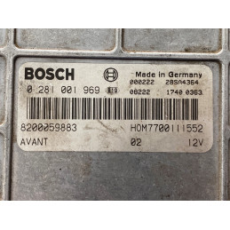 ECU BOSCH EDCMSA15.5-5.42 0281001969 RENAULT MEGANE I 1.9 DTI 74KW 100CV 8200059883 HOM7700111552 - CON INMOVILIZADOR ANULADO