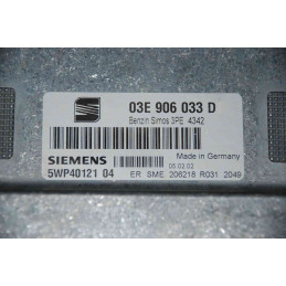 ECU SIEMENS SIMOS 3PE 5WP4012104 SEAT IBIZA III (6L) 1.2i 47KW 64HP 03E906033D / 4342 - CAS3E043.DAT - WITH DISABLED IMMOBILIZER