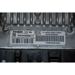 ECU MOTOR SIEMENS SID 804 5WS40068C-T PSA HW 9648624280 SW 9652888580 -  CON INMOVILIZADOR ANULADO (INMO / IMMO OFF)