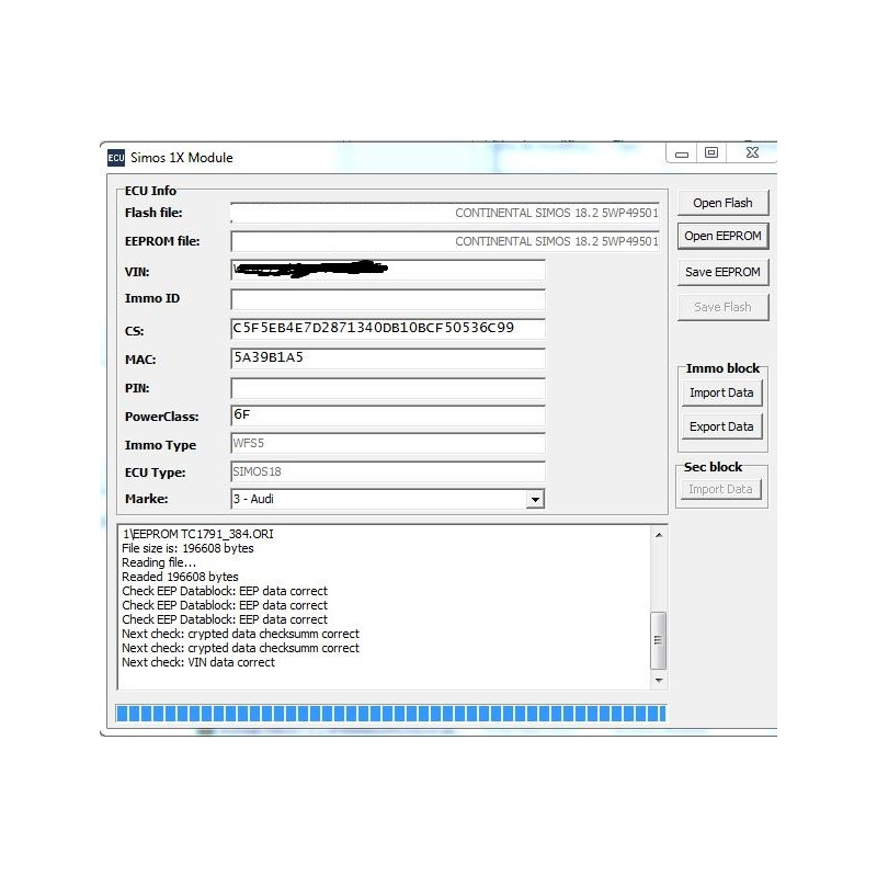 SIMOS 10/11/12/18 MODULE FOR VAG IMMO WFS4 / WFS5 CALCULATOR