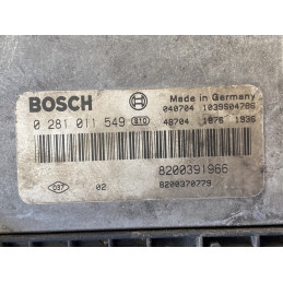 ECU MOTOR BOSCH EDC16C3-10.22 0281011549 RENAULT 8200391966 8200370779