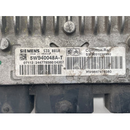 ECU MOTOR SIEMENS SID 801A 5WS40048A-T PSA HW9647476380 SW9651039980