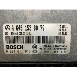 ENGINE ECU BOSCH EDC16C2-3.23 0281011016 MERCEDES A6481530079