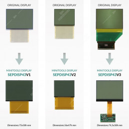 MINITOOLS SEPDISP43V3 - INSTRUMENT CLUSTER DISPLAY MASSEY FERGUSON / JOHN DEERE 74,5x58mm