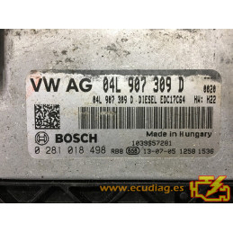 ECU MOTOR BOSCH EDC17C64-2.5 0281018498 SKODA OCTAVIA III (5E) 2.0 TDI 110KW 150CV L4 16V CKFC 04L907309D SW 04L906021DT 8127