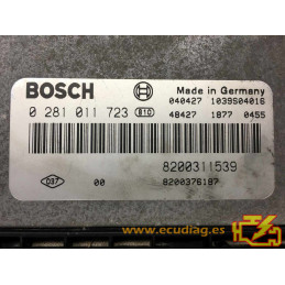 ECU BOSCH EDC15C13-6.1 0281011723 RENAULT LAGUNA II 1.9 DCI 120CV 8200311539 8200376187 - SW 1037370450 8200404311 - VIRGEN