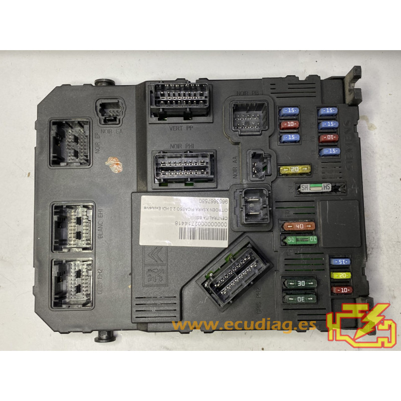 BSI E01-00 SIEMENS S118085320E CITROEN XSARA PICASSO I (N68) 9653667580 HG - SW 9661543180 / 03.16 / 0316 - VIRGEN