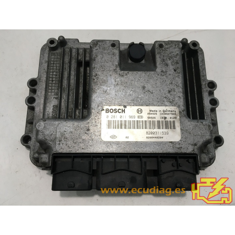 ECU BOSCH EDC15C13-6.1 0281011969 RENAULT LAGUNA II 1.9 DCI 110CV 8200311539 8200440204 - SW 1037377939 8200586623 - VIRGEN