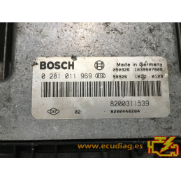 ECU BOSCH EDC15C13-6.1 0281011969 RENAULT LAGUNA II 1.9 DCI 110CV 8200311539 8200440204 - SW 1037377939 8200586623 - VIRGEN