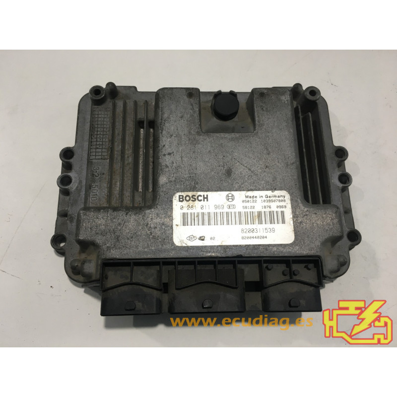 ECU BOSCH EDC15C13-6.1 0281011969 RENAULT LAGUNA II 1.9 DCI 120HP 8200311539 8200440204 - SW 1037374460 8200513466 - VIRGIN