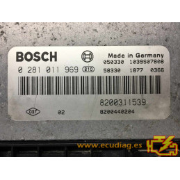 ECU BOSCH EDC15C13-6.1 0281011969 RENAULT LAGUNA II 1.9 DCI 120HP 8200311539 8200440204 - SW 1037374460 8200513466 - VIRGIN