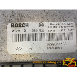 ECU BOSCH EDC15C13-6.1 0281011969 RENAULT LAGUNA II 1.9 DCI 110CV 8200311539 8200440204 - SW 1037374461 8200513465 - VIRGEN