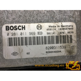 ECU BOSCH EDC15C13-6.1 0281011969 RENAULT LAGUNA II 1.9 DCI 110CV 8200311539 8200440204 - SW 1037374461 8200513465 - VIRGEN